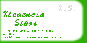 klemencia sipos business card